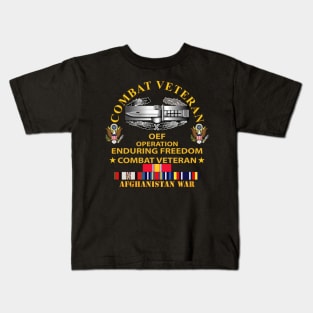 Combat Veteran - OEF - 1st Awd CAB  w Eagles w SVC Kids T-Shirt